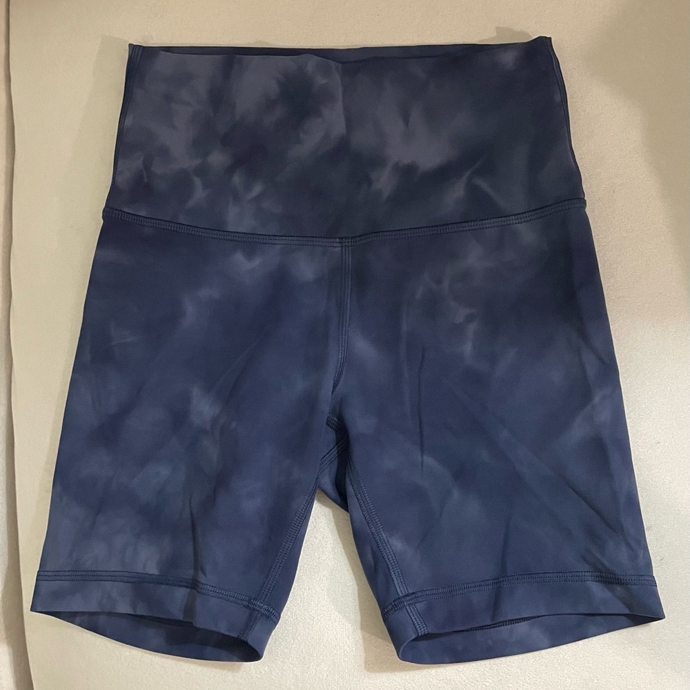 Lululemon Wunder Train High Rise 6” Shorts Diamond Dye Shade Naval Blue Size 4 - Picture 7 of 11